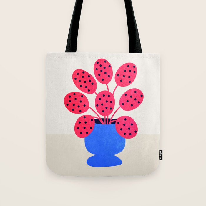 Blueberry Vase & French Fuchsia Leaves: Vases & Stuff 03 Tote Bag Gallery Image 1