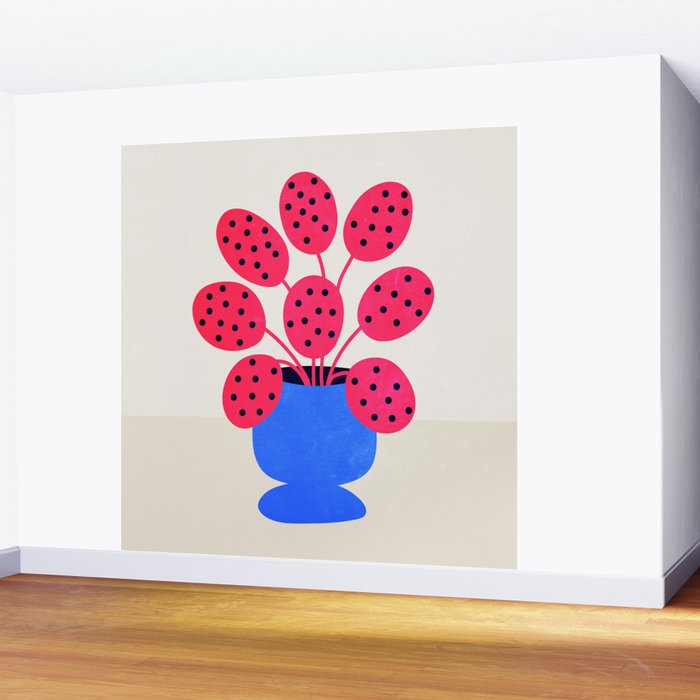 Blueberry Vase & French Fuchsia Leaves: Vases & Stuff 03 Wall Mural Gallery Image 2