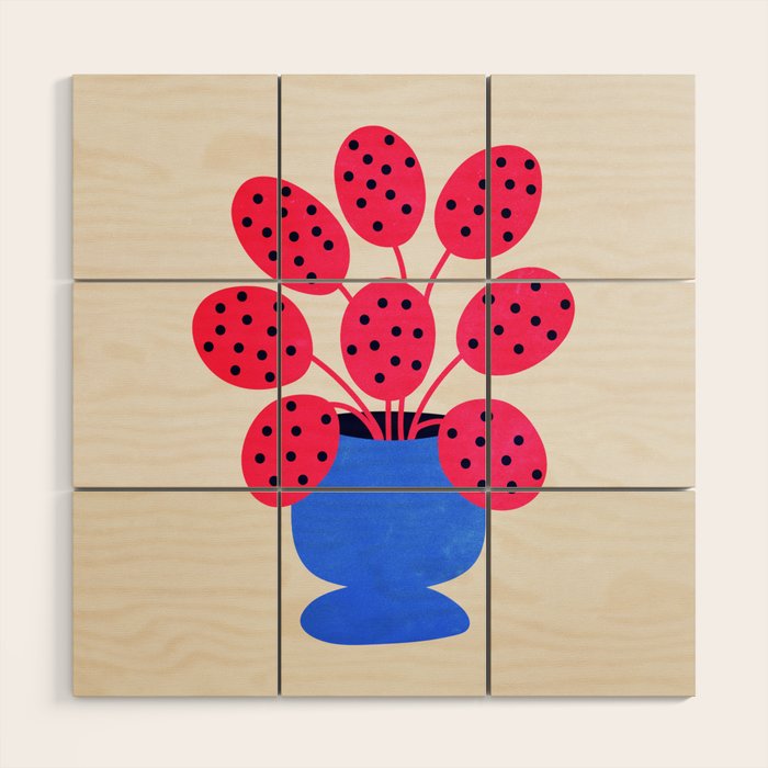 Blueberry Vase & French Fuchsia Leaves: Vases & Stuff 03 Wood Wall Art Gallery Image 1