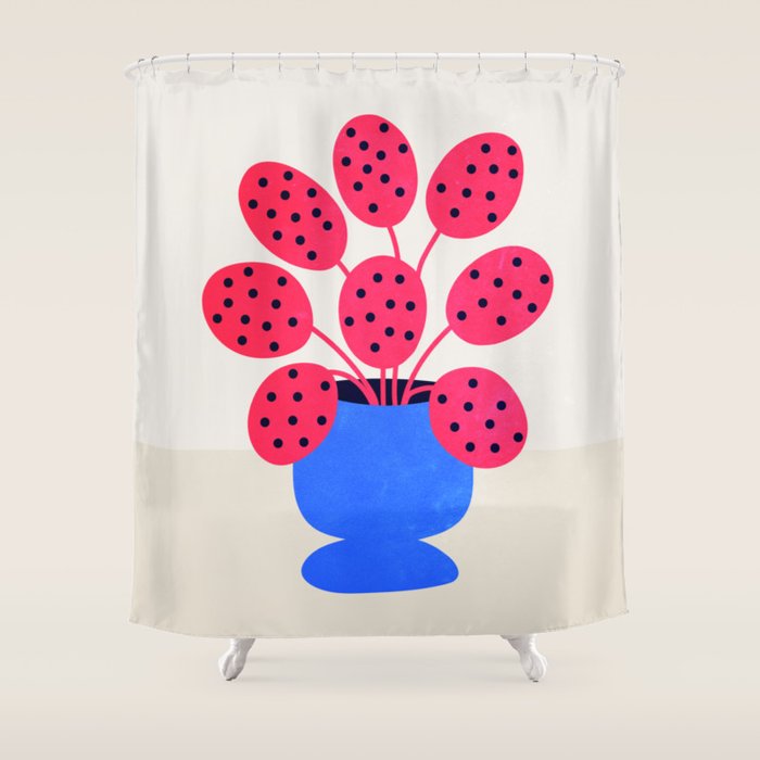 Blueberry Vase & French Fuchsia Leaves: Vases & Stuff 03 Shower Curtain Gallery Image 1