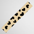 Geometric Hearts pattern black Table Runner Gallery Image 3