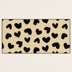 Geometric Hearts pattern black Desk Mat Gallery Image 3