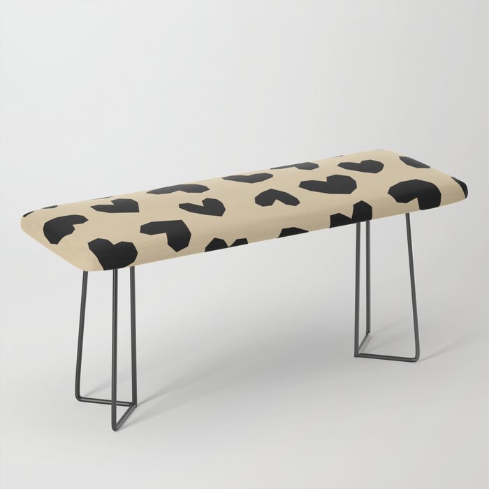Geometric Hearts pattern black Bench Gallery Image 1