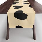 Geometric Hearts pattern black Table Runner Gallery Image 1