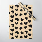 Geometric Hearts pattern black Wrapping Paper Gallery Image 1