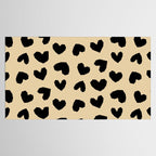 Geometric Hearts pattern black Tablecloth Gallery Image 2