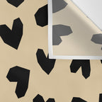 Geometric Hearts pattern black Wall Tapestry Gallery Image 3