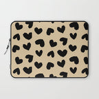 Geometric Hearts pattern black Laptop Sleeve Gallery Image 1