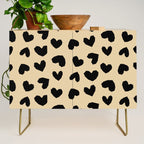 Geometric Hearts pattern black Credenza Gallery Image 1