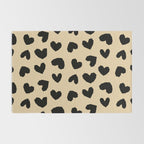 Geometric Hearts pattern black Rug Gallery Image 2