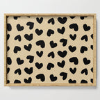 Geometric Hearts pattern black Serving Tray Gallery Image 1