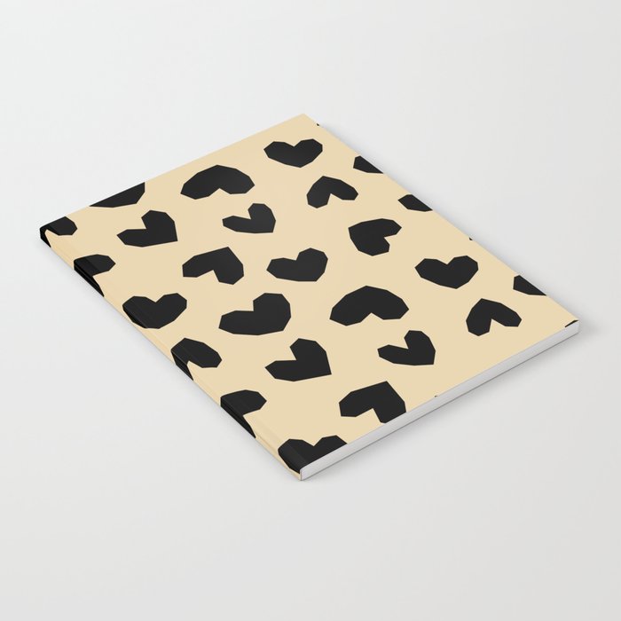 Geometric Hearts pattern black Notebook Gallery Image 2