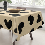 Geometric Hearts pattern black Tablecloth Gallery Image 3
