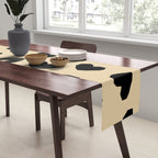 Geometric Hearts pattern black Table Runner Gallery Image 2