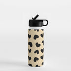 Geometric Hearts pattern black Water Bottle Gallery Image 1