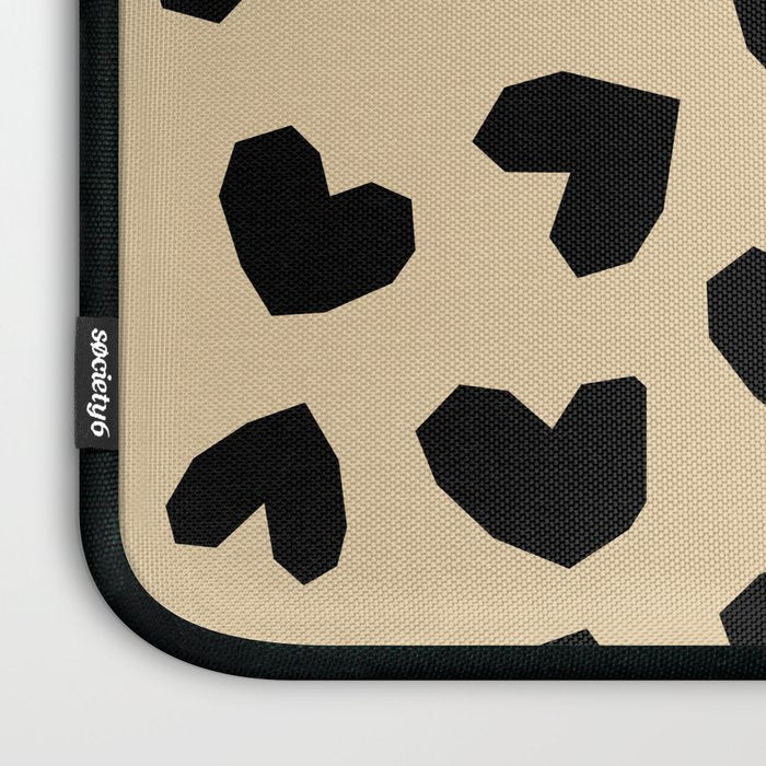 Geometric Hearts pattern black Laptop Sleeve Gallery Image 3