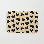 Geometric Hearts pattern black Bath Mat Gallery Image 1