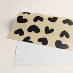 Geometric Hearts pattern black Wrapping Paper Gallery Image 2