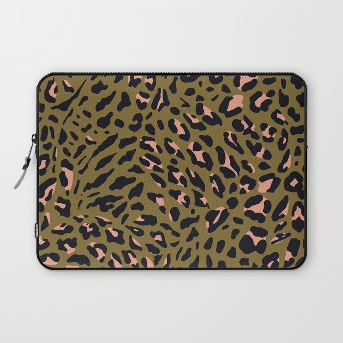 Leopard Spots Olive Laptop Sleeve Gallery Image 1