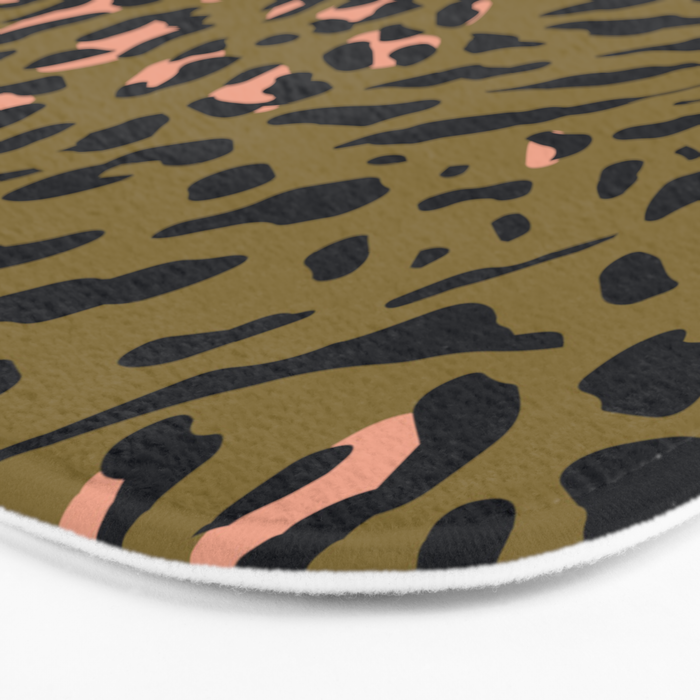 Leopard Spots Olive Bath Mat Gallery Image 3