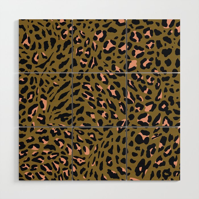 Leopard Spots Olive Wood Wall Art Gallery Image 1