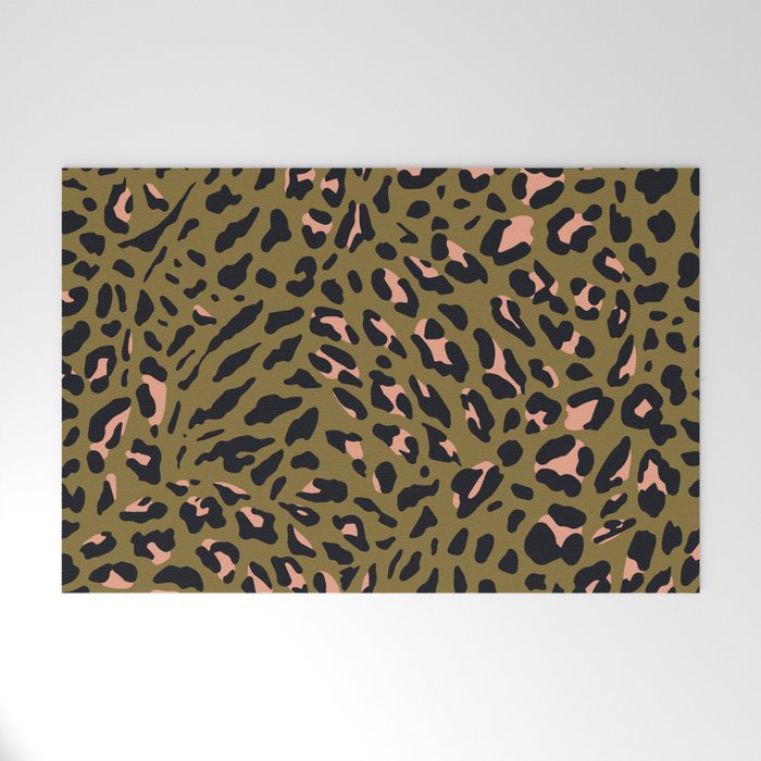 Leopard Spots Olive Welcome Mat Gallery Image 1