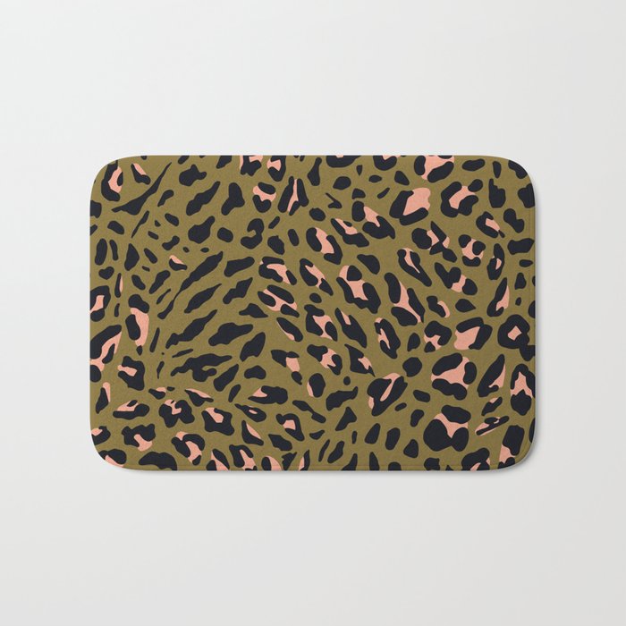 Leopard Spots Olive Bath Mat Gallery Image 1