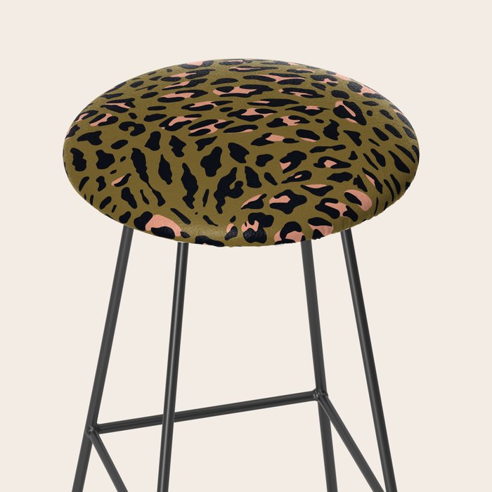 Leopard Spots Olive Stool Gallery Image 2