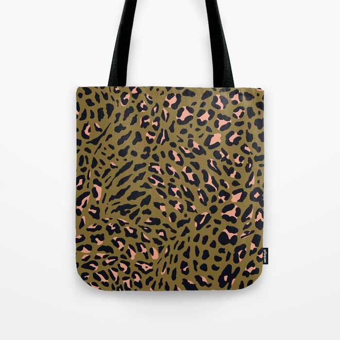 Leopard Spots Olive Tote Bag Gallery Image 1