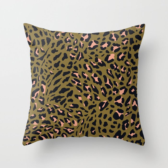 Leopard Spots Olive Throw Pillow Gallery Image 6