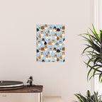 Rough Collie Dog Paws and Bones Pattern Poster Gallery Image 2