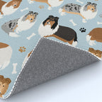 Rough Collie Dog Paws and Bones Pattern Rug Gallery Image 4