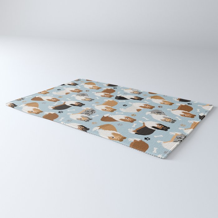 Rough Collie Dog Paws and Bones Pattern Rug Gallery Image 3