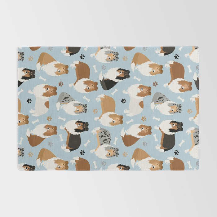 Rough Collie Dog Paws and Bones Pattern Rug Gallery Image 2