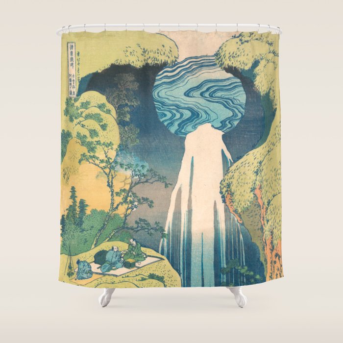 Mino No Kuni Yoro No Taki by Katsushika Hokusai Shower Curtain Gallery Image 1