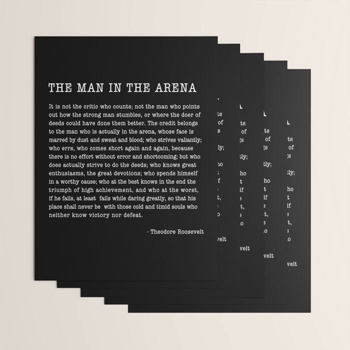 The Man In The Arena, Theodore Roosevelt Quote, Wrapping Paper Gallery Image 3