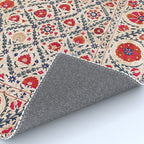 Kermina Suzani Uzbekistan Floral Embroidery Print Rug Gallery Image 4