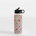 Kermina Suzani Uzbekistan Floral Embroidery Print Water Bottle Gallery Image 1