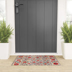 Kermina Suzani Uzbekistan Floral Embroidery Print Welcome Mat Gallery Image 3