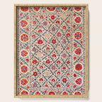 Kermina Suzani Uzbekistan Floral Embroidery Print Serving Tray Gallery Image 1