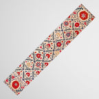 Kermina Suzani Uzbekistan Floral Embroidery Print Table Runner Gallery Image 3