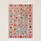 Kermina Suzani Uzbekistan Floral Embroidery Print Stationery Card Gallery Image 2