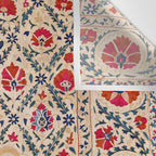 Kermina Suzani Uzbekistan Floral Embroidery Print Wall Tapestry Gallery Image 3
