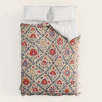 Kermina Suzani Uzbekistan Floral Embroidery Print Comforter Gallery Image 6