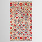 Kermina Suzani Uzbekistan Floral Embroidery Print Tablecloth Gallery Image 2