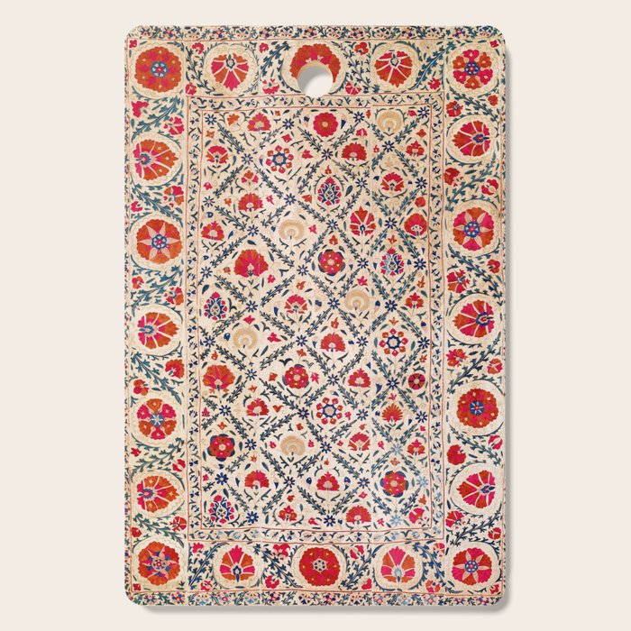 Kermina Suzani Uzbekistan Floral Embroidery Print Cutting Board Gallery Image 1
