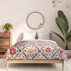 Kermina Suzani Uzbekistan Floral Embroidery Print Comforter Gallery Image 3