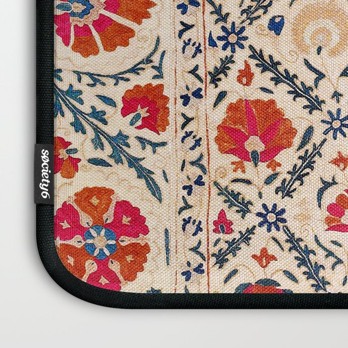 Kermina Suzani Uzbekistan Floral Embroidery Print Laptop Sleeve Gallery Image 3