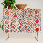 Kermina Suzani Uzbekistan Floral Embroidery Print Credenza Gallery Image 1