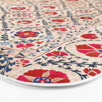 Kermina Suzani Uzbekistan Floral Embroidery Print Bath Mat Gallery Image 3